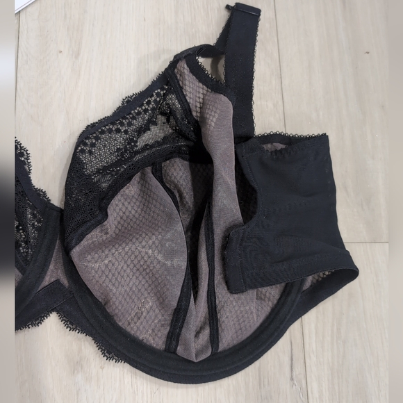 ELOMI | Women's Black Charley Stretch Lace Underwire Plunge Bra - Picture 8 of 11